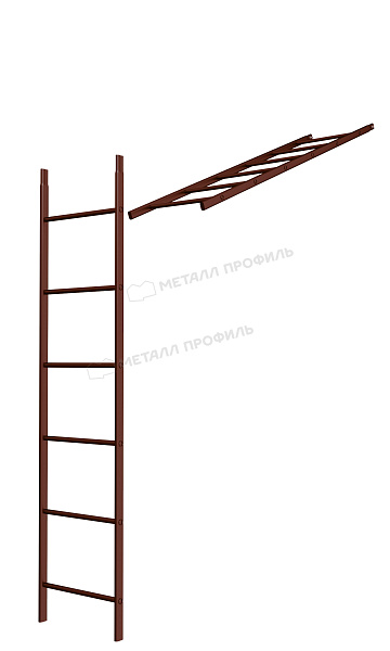 Лестница кровельная стеновая дл. 1860 мм без кронштейнов (8017) ― приобрести в интернет-магазине Компании Металл Профиль по приемлемым ценам.